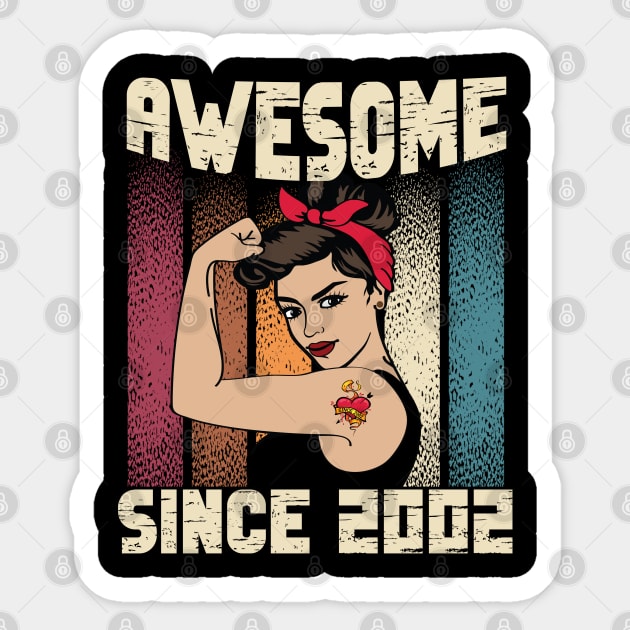 Awesome since 2002,20th Birthday Gift women 20 years old Birthday Sticker by JayD World